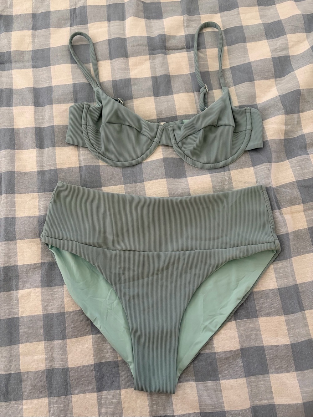 Ribbed High-Waist Bikini Set